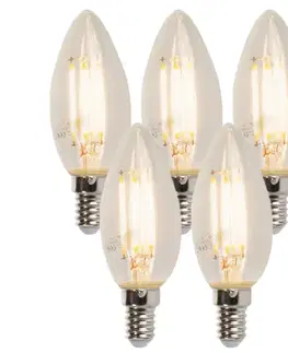 LED osvetlenie Sada 5 stmievateľných LED sviečkových žiaroviek E14 B35 5W 380lm 2700K
