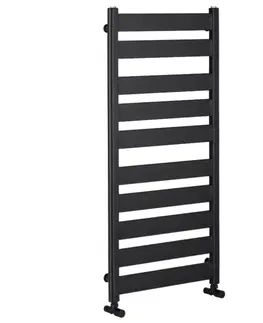 Radiátory do kúpeľne CERANO - Kúpeľňový radiátor Marco - bočné pripojenie - 816W - čierna matná - 1125x550 mm LIV-WP-10-55