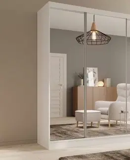 Šatníkové skrine ArtAdrk Šatníková skriňa TOLA | biela 200 cm