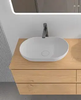 Kúpeľňový nábytok CERANO - Doska pod umývadlo Navira Slim - dub medový - 140x1,8x46 CER-8050BD7929