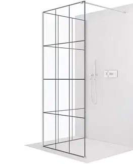 Sprchovacie kúty CERANO - Sprchová zástěna Walk-in Onyx Corner Cube L/P - 8 mm - hranatá vzpěra - chrom, industriální sklo - 150x150x200  CER-8050BD7483