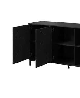 Komody CAMA MEBLE Marmo 150 3D trojdverová komoda čierna