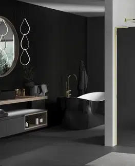 Sprchové dvere MEXEN/S - Kioto L Sprchová zástena WALK-IN 100 x 200, zrkadlové, zlato 800-100-103-50-50