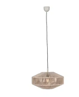 Závesné svietidlá Japandi závesná lampa hnedé lano 46cm - Svea