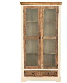 Jedáleň Vitrína Agni 100x190x45 indický masív mango
