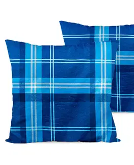 Obliečky 4Home Flanelová obliečka na vankúšik Blue plaid, 40 x 40 cm