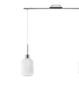 Svietidlá Eglo LED luster na lanku HARMA 2xE27/60W/230V matný chróm/biela 1xEG32519+2xNSLA55442