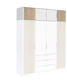 Šatníkové skrine Nadstavba na skrinu INDI LUX  4D, biela