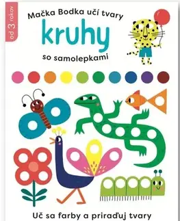 Nalepovačky, vystrihovačky, skladačky Mačka Bodka učí tvary: Kruhy - so samolepkami