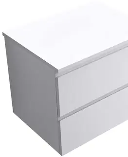 Kúpeľňový nábytok CERANO - Kúpeľňová skrinka Carole + doska pod umývadlo Navira Slim - 18 mm - biela matná - 60x49,8x46 CER-476291