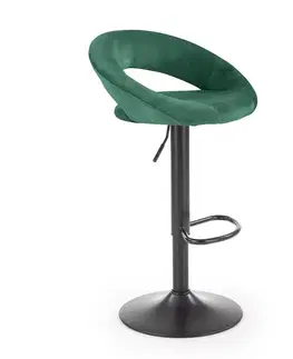 Barové stoličky HALMAR H-102 barová stolička tmavozelená / čierna