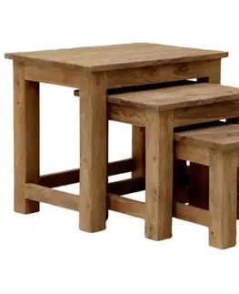 Záhradné stoličky a kreslá Odkladacie stolíky sada 3 ks Rami indický masív palisander