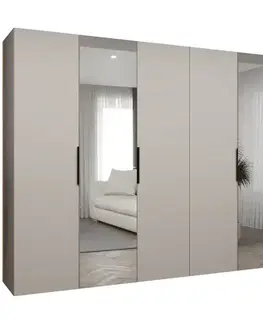 Šatníkové skrine Skriňa Marbella II 300 kašmír/čierna