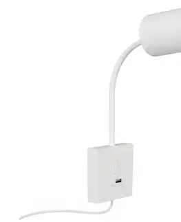 Svietidlá  08296L - Nástenné svietidlo s USB PUNTO 1xGU10/9W/230V biele 08296L
