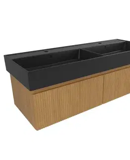 Kúpeľňový nábytok Kúpeľňová skrinka s umývadlom SAT Evolution 118x30x44, 5 cm dub medový mat SATEVO120DMU2B SATEVO120DMU2B