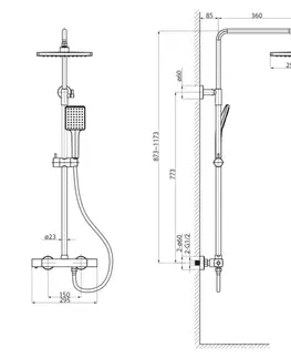 Sprchy a sprchové panely SAPHO - Sprchový stĺp s termostatickou batériou, zlato mat SZ139GB