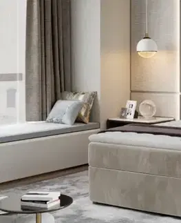 Postele ArtElta Čalúnená jednolôžková posteľ RIVIA | 90 x 200 cm Farba: Paros 02