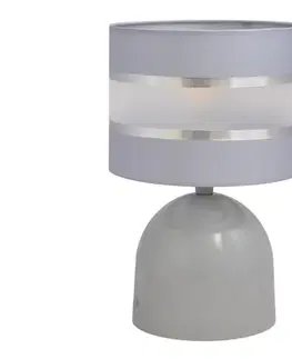 Lampy  Stolná lampa HELEN 1xE27/15W/230V šedá/strieborná B-E 0801/1 GR+SL+MAT