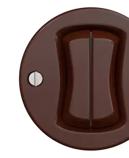 Predlžovacie káble lap - Retro dvojité tlačidlo bez rámčeka hnedé H/V2/TL2