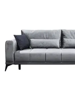 Pohovky a gauče KONDELA Grace Big Sofa rozkladacia pohovka s úložným priestorom svetlosivá / sivá