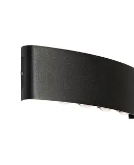 Vonkajšie nástenné svietidlá Vonkajšia nástenná lampa čierna vrátane LED 10-svetlo IP54 - Silly