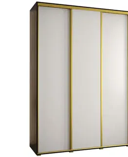 Šatníkové skrine Skriňa 45 Canaris 1 180 čierna/biela/gold