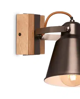 Svietidlá Briloner 2406-014 - Nástenné bodové svietidlo RETRO 1xE27/40W/230V hnedá 2406-014
