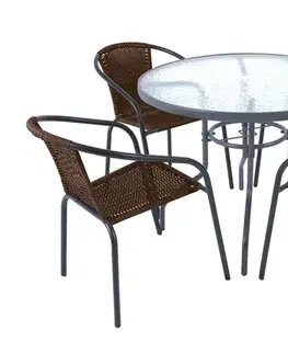 Záhradné zostavy NABBI Jupiter 90 1+4 záhradný set grafit / čierna