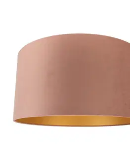 Tienidlo na lampu Zamatové tienidlo ružové 50/50/25 so zlatým interiérom