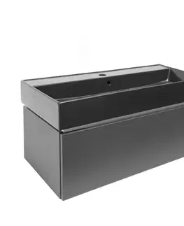 Kúpeľňový nábytok Kúpeľňová skrinka s umývadlom SAT Feel 100x30x46 cm antracit mat SATFEEL100ANTU3 SATFEEL100ANTU3