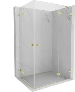 Sprchovacie kúty MEXEN/S - Lunar Duo sprchovací kút dvere krídlové pravá 115 x 80, transparent, zlato kartáčovaná 834-115P-080L-55-00
