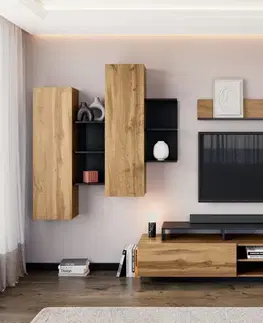 TV stolíky KALI skrinka pod TV, apalačský dub/antracit