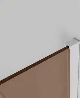 Sprchové dvere CERANO - Sprchová zástena Walk-in Onyx Cube Ľ/P - 8 mm - hranatá vzpera - biela matná, bronzové sklo - 140x200 CER-686596