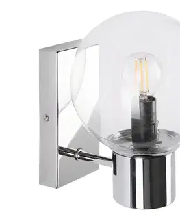 Svietidlá  Nástenné svietidlo SFERIO 1xE14/5W/230V lesklý chróm/priehľadné KM-1.298/CHROM/TRANSPARENT