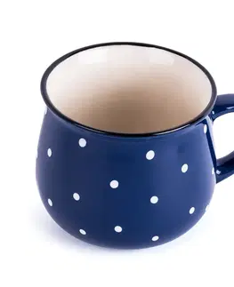 Hrnčeky a šálky Keramický hrnček Dots 230 ml, modrá, 230 ml