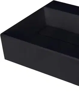 Umývadlá DEANTE - Correo nero Granitové umývadlo na dosku, s krycou doskou CQR_NU5M