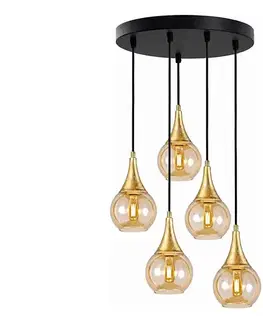 Svietidlá Keter Lighting Luster na lanku LACRIMA HONEY 5xE27/60W/230V pr. 45 cm 2146