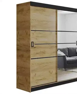 Spálňové šatníkové skrine Skriňa Retro 138 4L craft / Dvierka craft