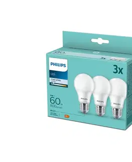 LED osvetlenie SADA 3x LED Žiarovka Philips A60 E27/8W/230V 4000K 8718699694944