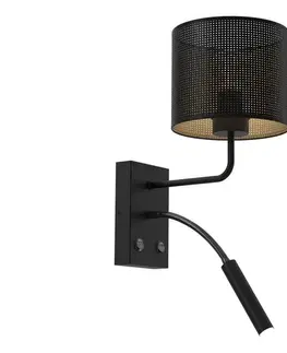 Svietidlá  Nástenná lampa LOFT SHADE 1xE27/60W+1xG9/8W/230V čierna/zlatá 5246