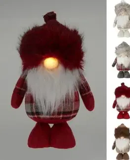 Vianočné dekorácie Kinekus Postavička trpaslík LED 36 cm polyester mix