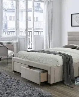 Postele Posteľ KAYLEON 160 s úložným priestorom Halmar
