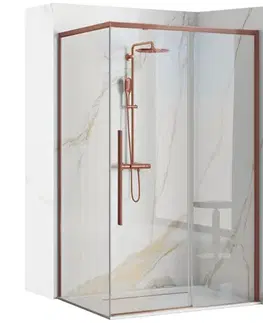 Sprchovacie kúty REA - Sprchovací kút SOLAR - Copper Brush 100x80 Bez sprchovej vaničky REA-K9513