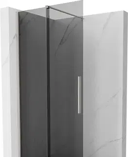 Sprchové dvere MEXEN/S - Velar Sprchová zástena posuvná Walk-in 80 x 200, grafit 8 mm, nikel kefovaná 871-080-000-43-97