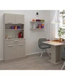 Kuchynské linky KONDELA Domis New štvordverový kredenc kašmír