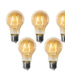 LED osvetlenie Sada 5 stmievateľných LED žiaroviek E27 A60 zlatá 3W 310 lm 2200K
