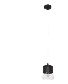 Svietidlá  Luster na lanku FERGIE 1xE27/15W/230V čierna W-KM 1310/1 BK+TR