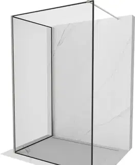 Sprchové dvere MEXEN/S - Kioto Sprchová zástena WALK-IN 120 x 70, čierny vzor, nikel kefovaná 800-120-212-97-70-070