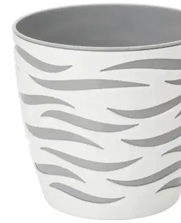 Záhrada Kvetináč Sahara duo 14 cm biela + platinová