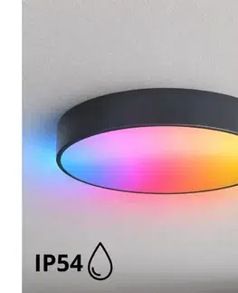 Svietidlá BRILAGI - LED RGBW Kúpeľňové stropné svietidlo CLARE 4xE27/12W/230V priemer 50 cm antracit IP54 BG5224+4xAI0579
